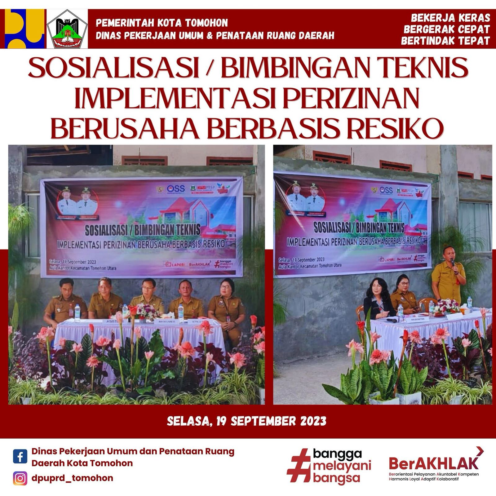 SOSIALISASI / BIMBINGAN TEKNIS IMPLEMENTASI PERIZINAN BERUSAHA BERBASIS RESIKO