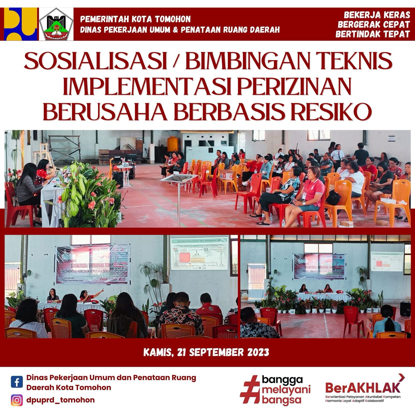 SOSIALISASI / BIMBINGAN TEKNIS IMPLEMENTASI PERIZINAN BERUSAHA BERBASIS RESIKO